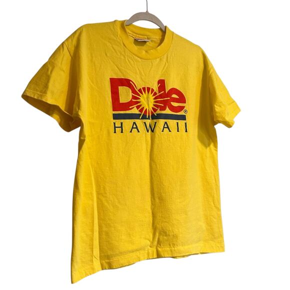 Vintage Dole Hawaii Graphic T-Shirt Yellow Promo Tee Made in USA Size Large - Picture 4 of 16